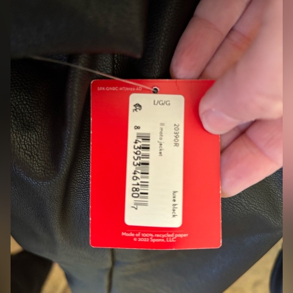 NWT SPANX women’s Leather-Like Moto Jacket sz L - Picture 7 of 8